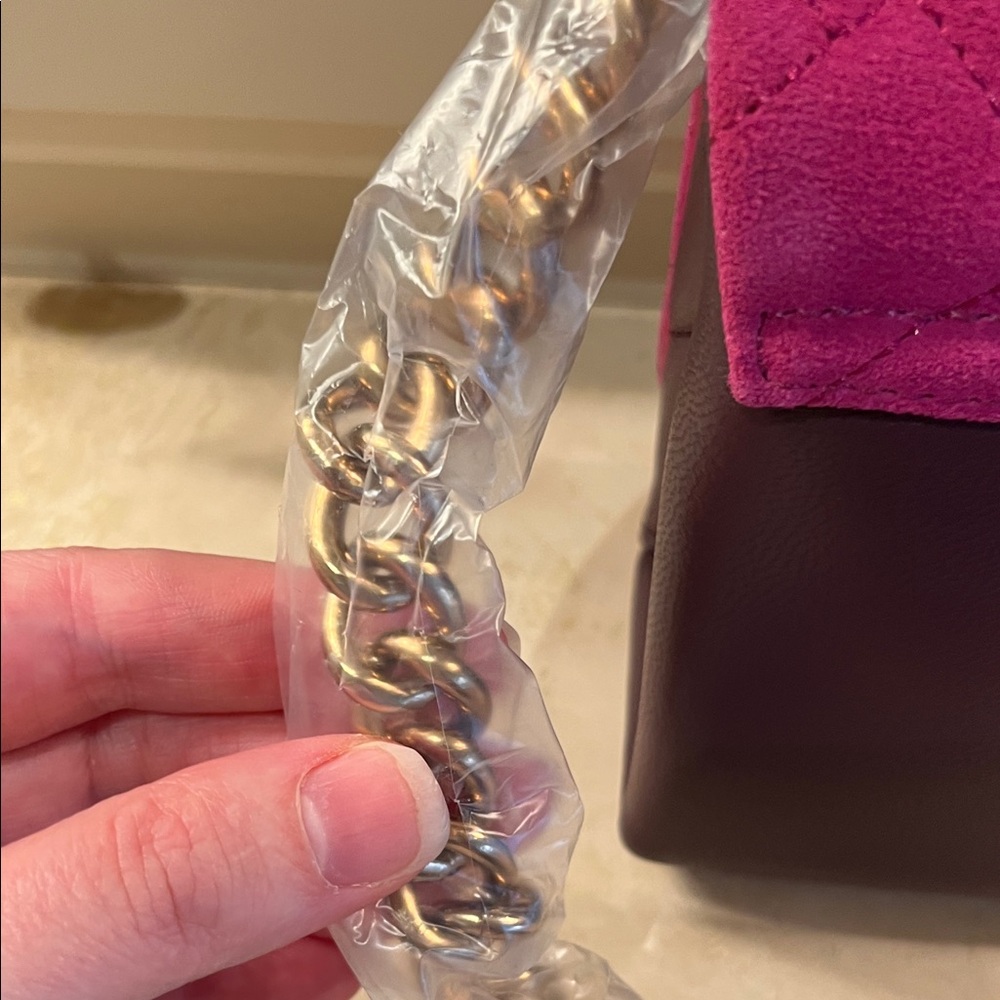 Kurt Geiger Mini Kensington Fuschia Suede and Purple Leather With Dustbag - Picture 7 of 9